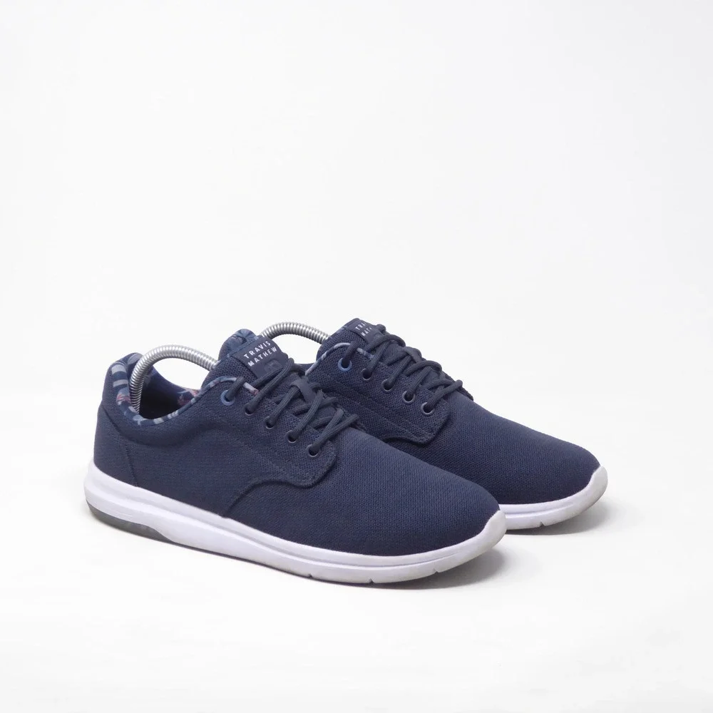 Travis Mathew Mens The Daily 2.0 Woven Sneakers Navy Blue Size 9.5